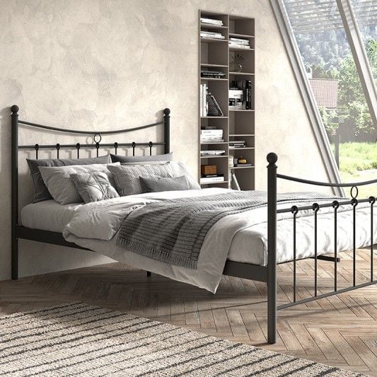 emob Bed Liza 140x200 met lattenbodem - zwart