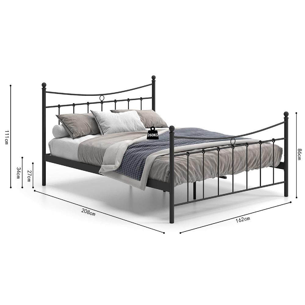 Emob Bed Liza 160x200 Met Lattenbodem - Zwart