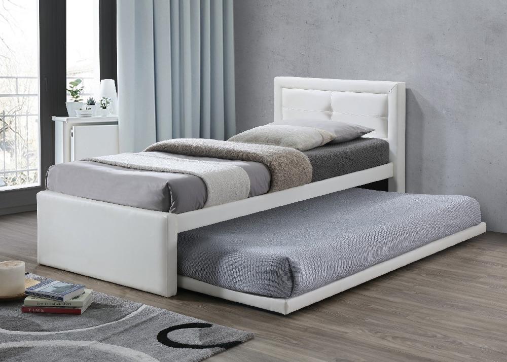 Emob Bed Met Onderschuifbed Rodan Kunstleer - Wit