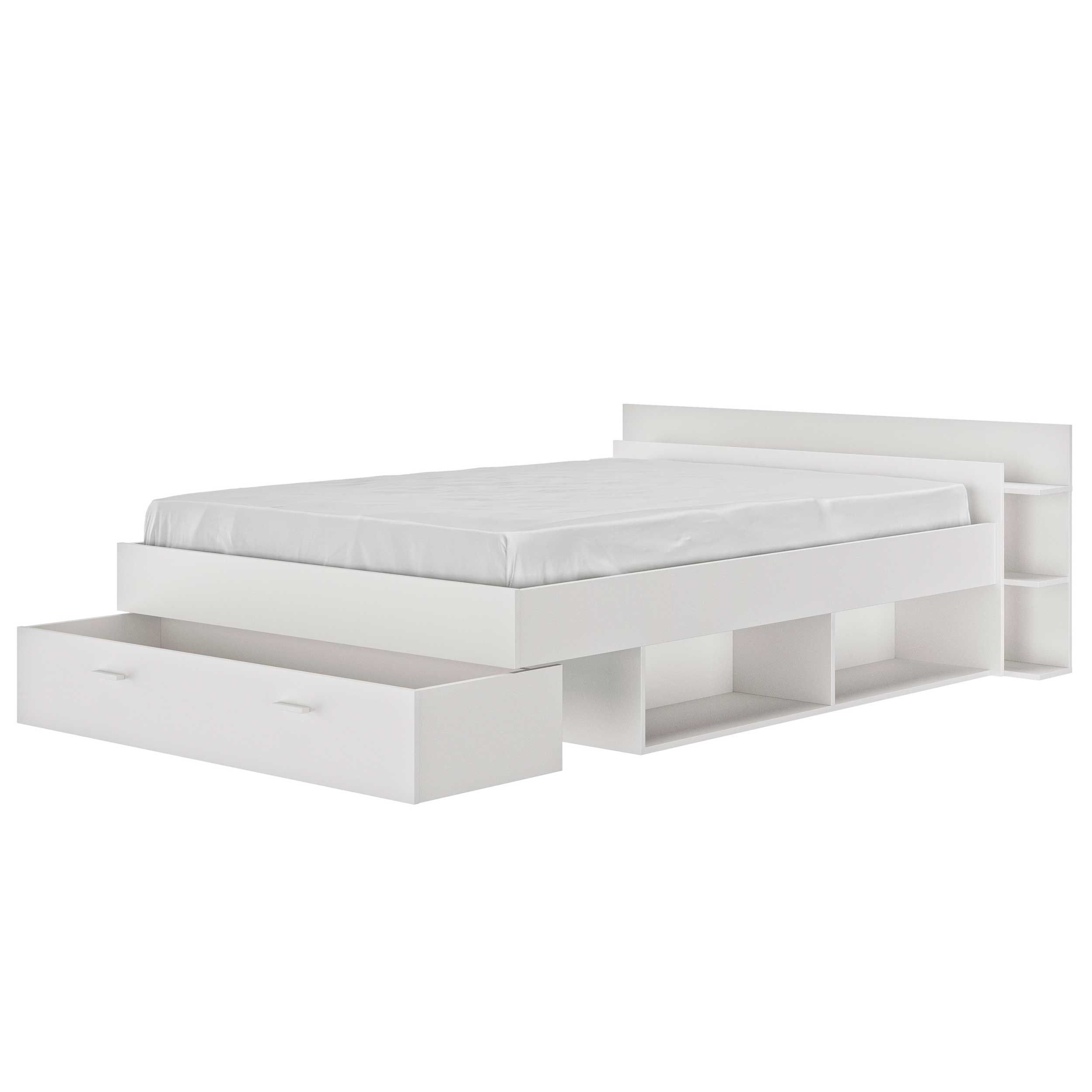 Emob Bed Met Opbergruimte Eveline 140x190 - Wit