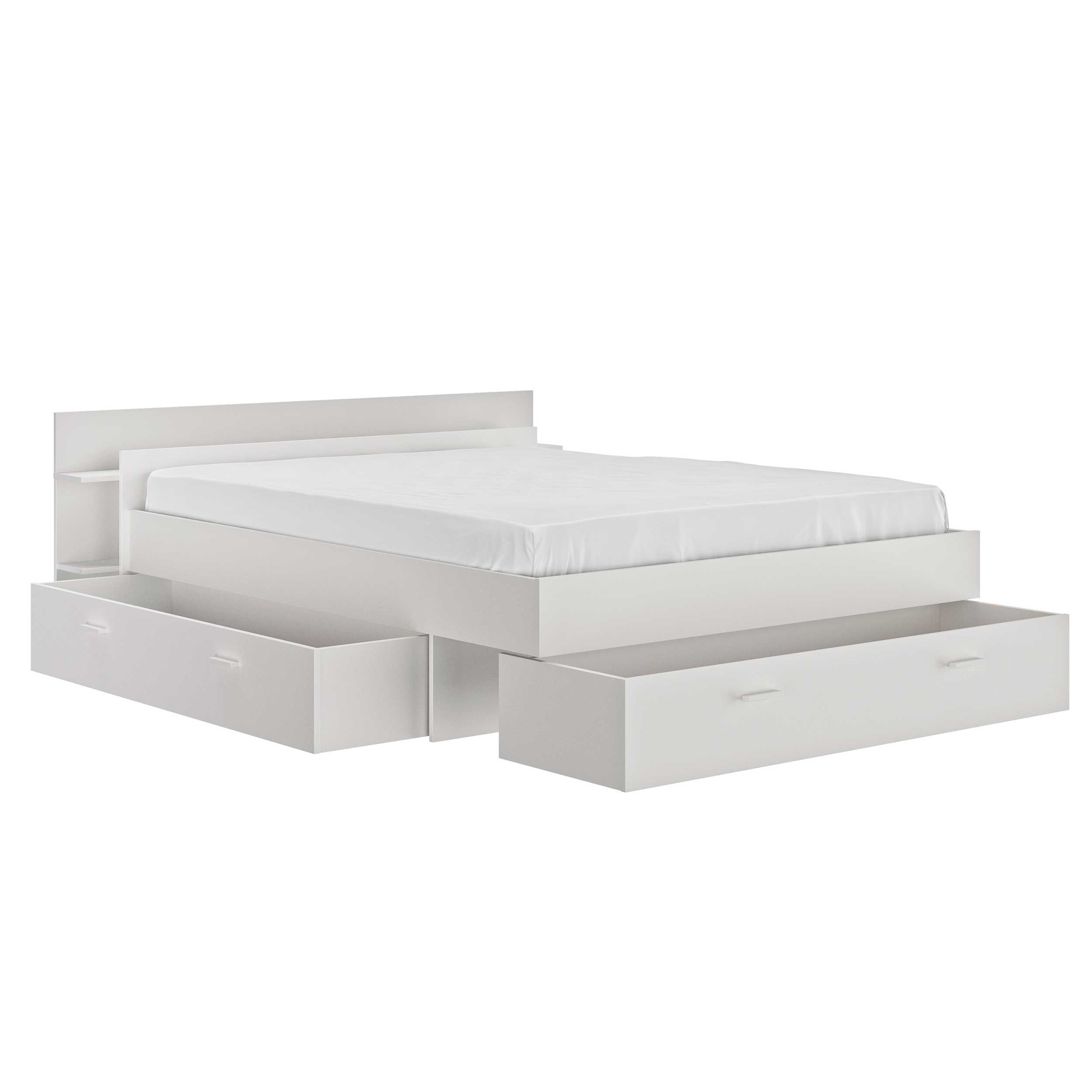 Emob Bed Met Opbergruimte Eveline 140x190 - Wit