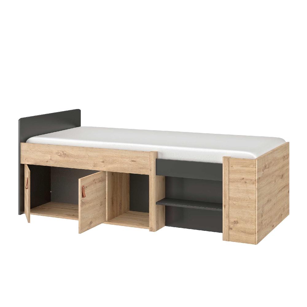 Emob Bed Met Opbergruimte Liam 90x200 - Artisan Eik