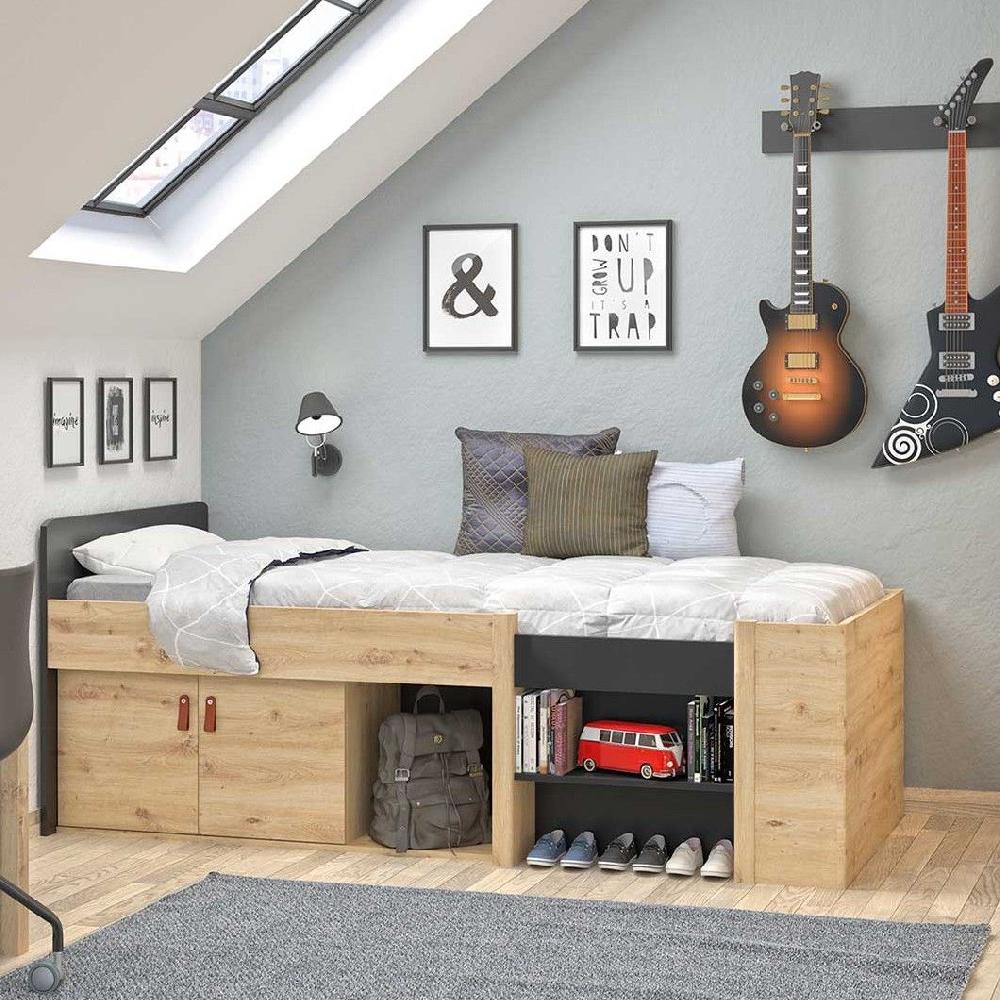 emob Bed met opbergruimte Liam 90x200 - artisan eik