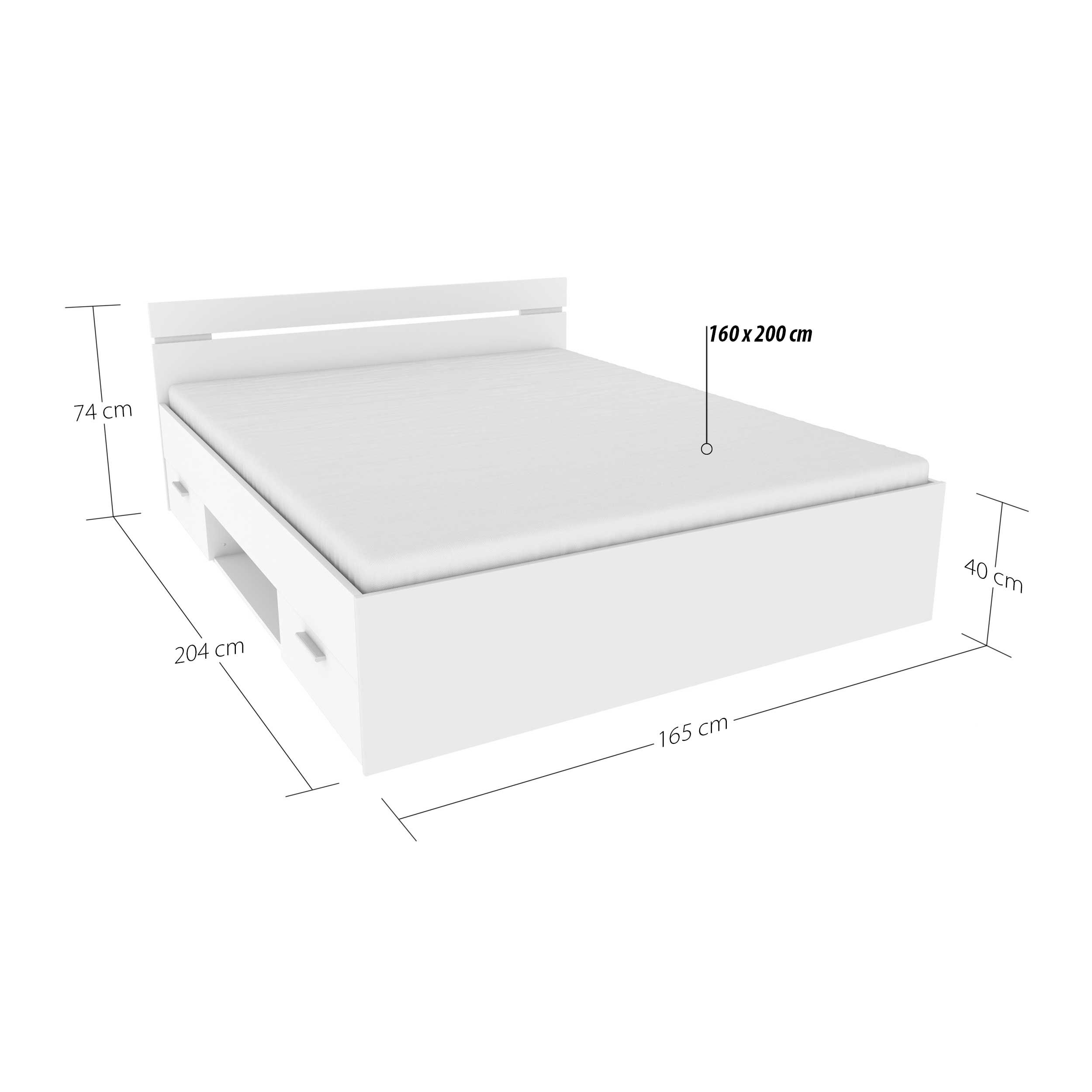 Emob Bed Micheline 160 X 200 Cm - Kronberg Eik