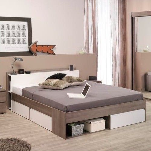 emob Bed Most 140x190/200cm met lades - walnoot