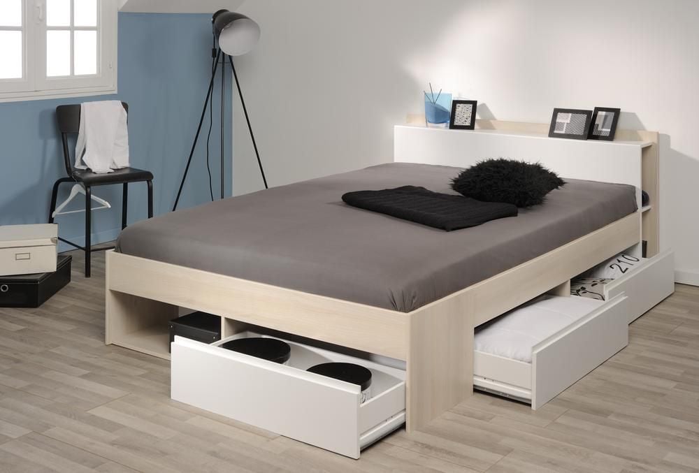 Emob Bed Most 160x200cm Met Lades - Acacia