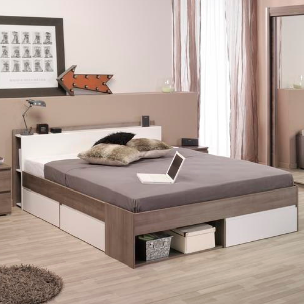 emob Bed Most 160x200cm met opbergruimte - grijs