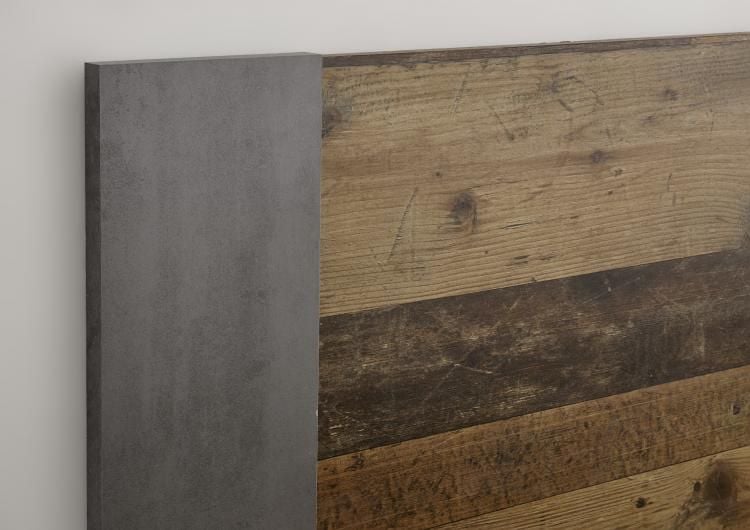 Emob Bed Rudi 140x200 Met 1 Lade - Old Style/beton