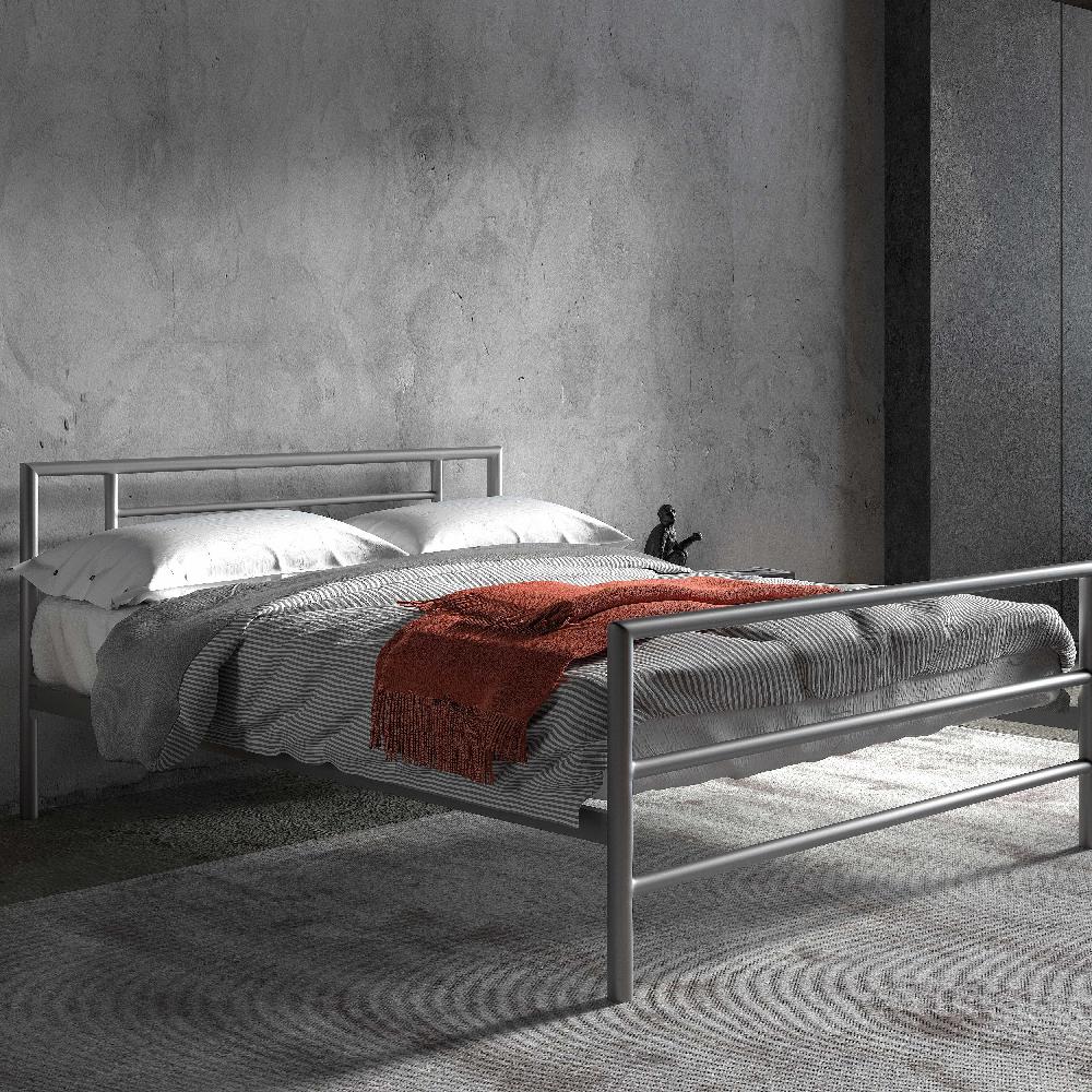 emob Bed Sandro 140x200 metaal - grijs