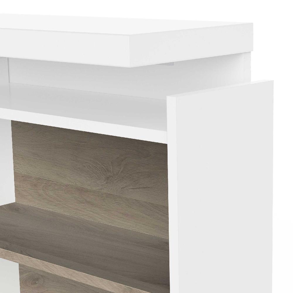 Emob Bedbrug Clyde - 144x22x88cm - Wit/eikdecor