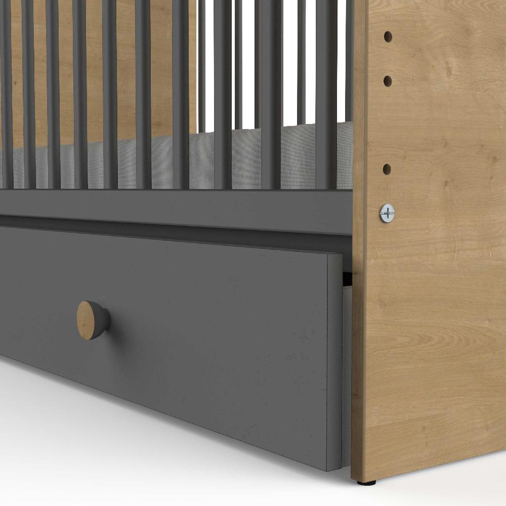 Emob Bedlade Gamin - 73x140x16cm - Donkergrijs