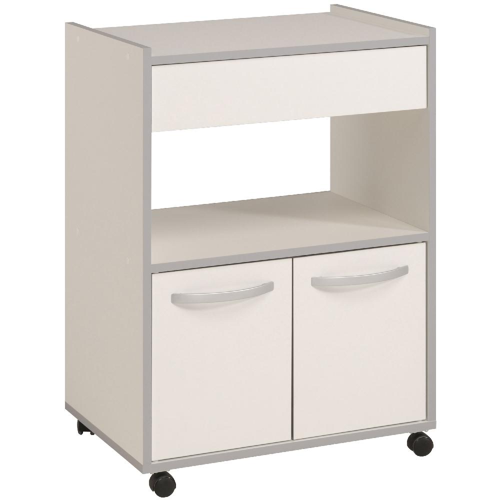 Emob Bijzetkastje Spoon Op Wieltjes - Wit