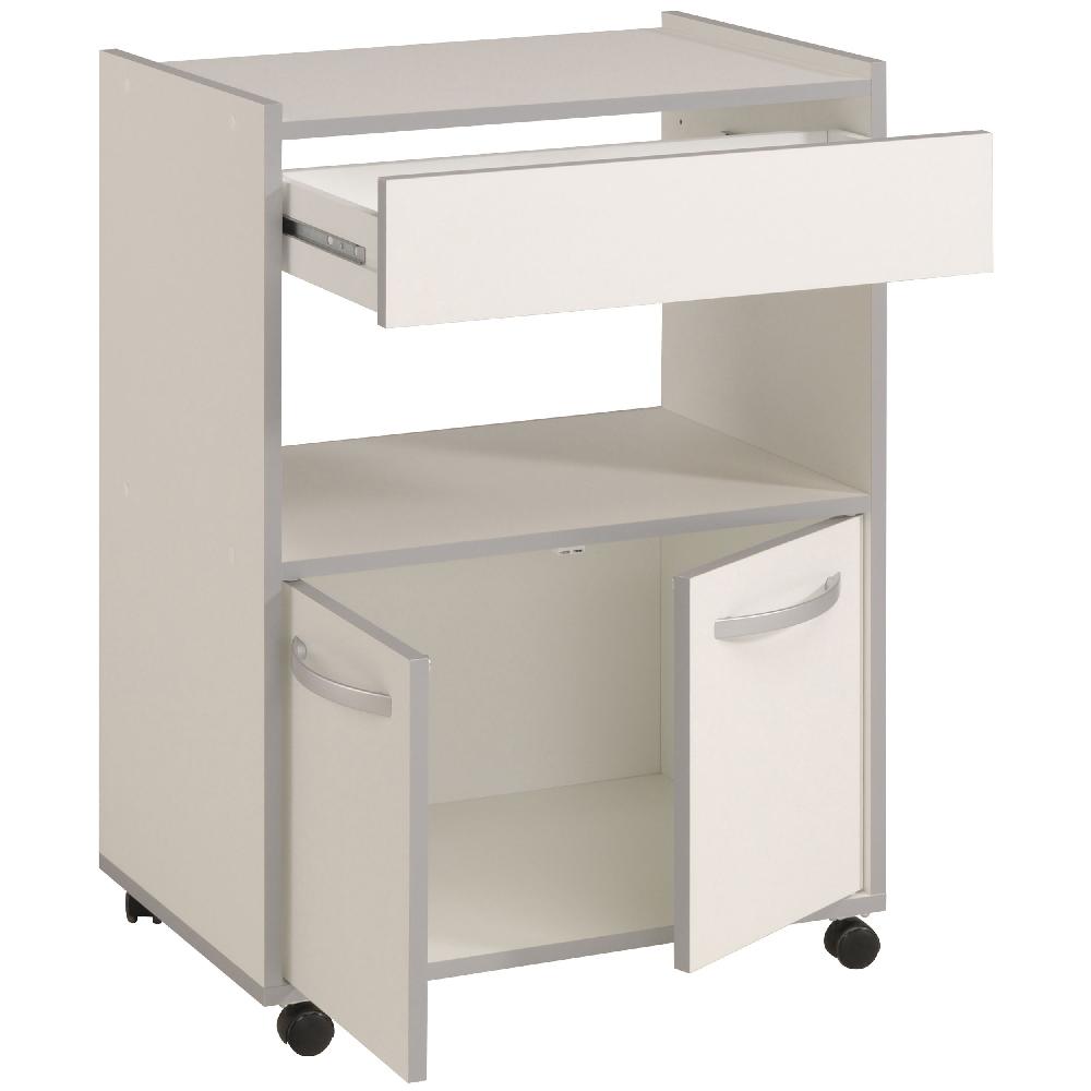 Emob Bijzetkastje Spoon Op Wieltjes - Wit