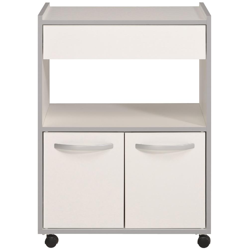 Emob Bijzetkastje Spoon Op Wieltjes - Wit