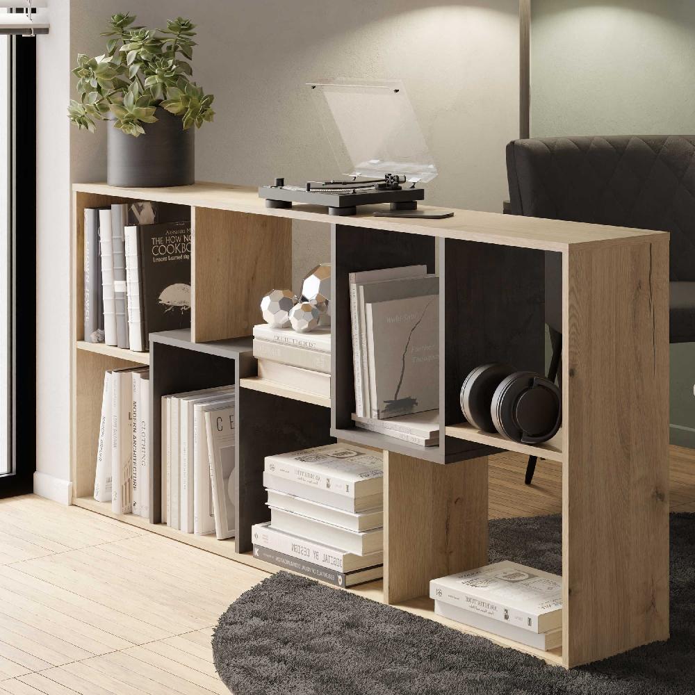 emob Boekenrek Tania - 161x24x71cm - eikdecor/zwart