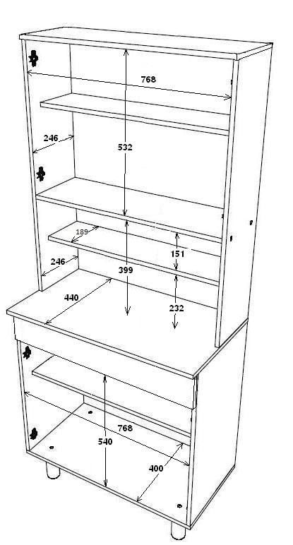 Emob Buffetkast Easy 4 Deuren & 1 Lade - Wit