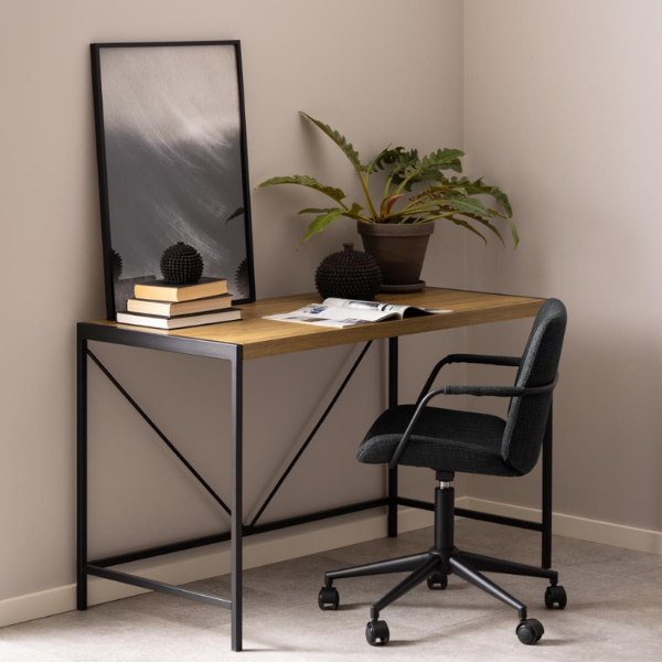 emob Bureau Bahamas - 120x60x75 cm - eikdecor/zwart
