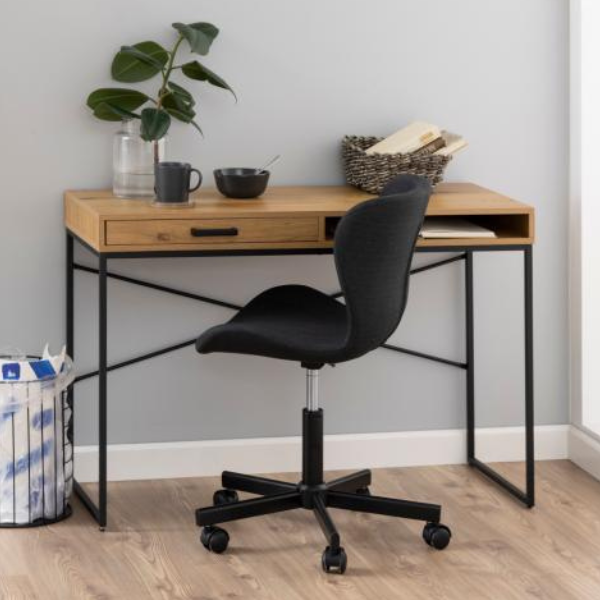 emob Bureau Dover 110cm - met opberglade - wilde eik