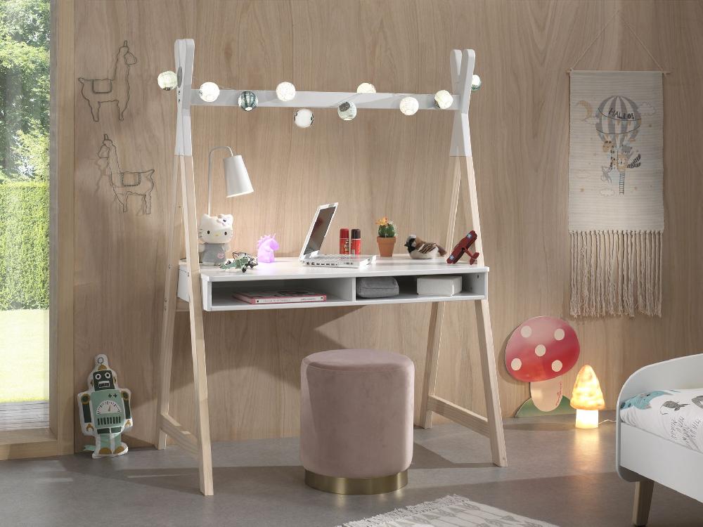 Emob Bureau Kiddy Tipi 116x75 MDF - Grenen /wit