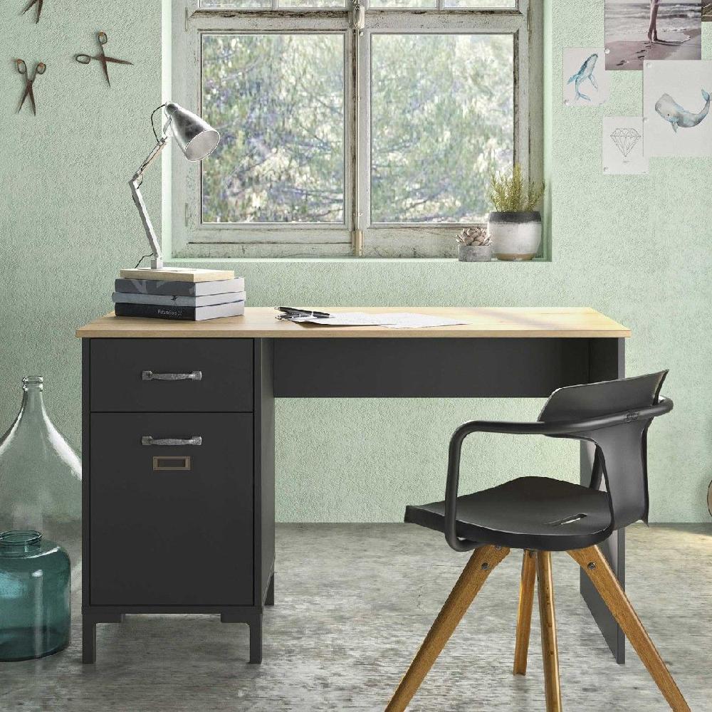 emob Bureau Manno 120cm industrieel - zwart