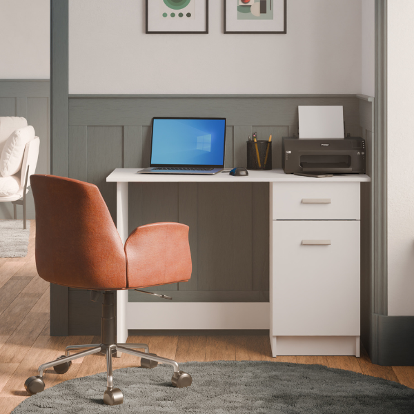 emob Bureau Osiris - 448x108 40x75 cm - Wit/spaanplaat