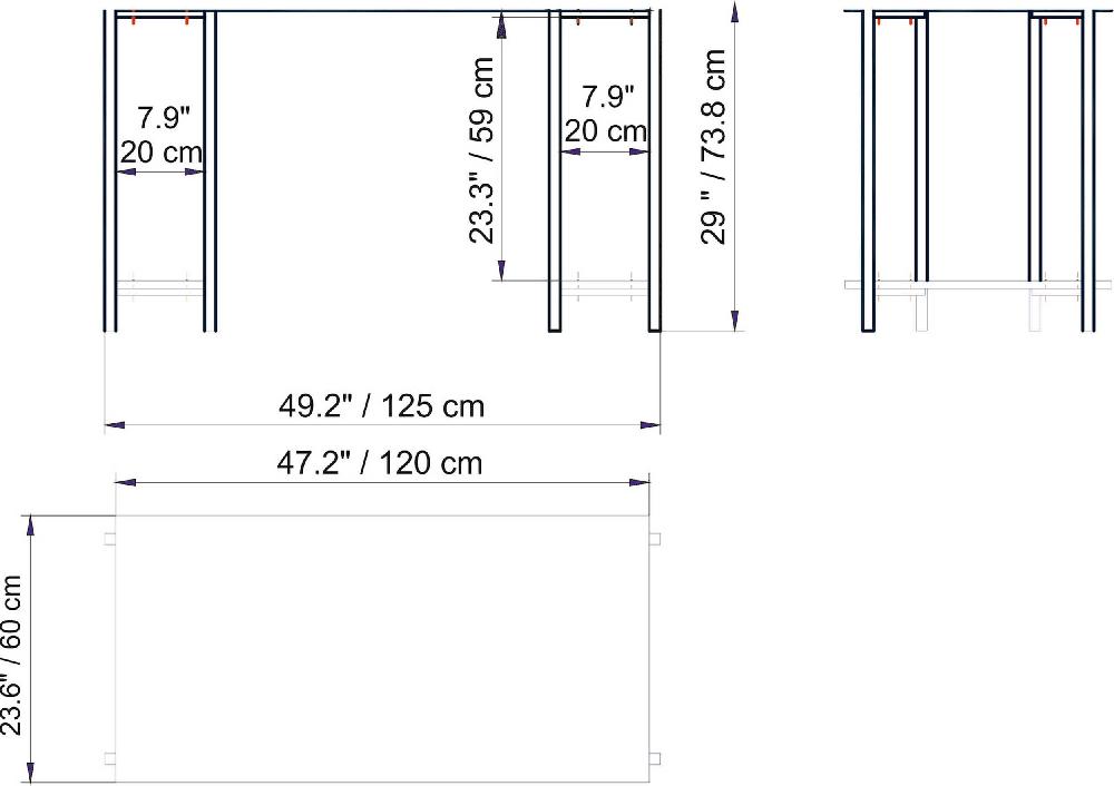 Emob Bureau Woody Fashion - 125x60x74cm - Marmer/goud