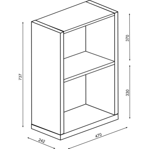 Emob Bureaukast Bo0 - Grenen/ Wit