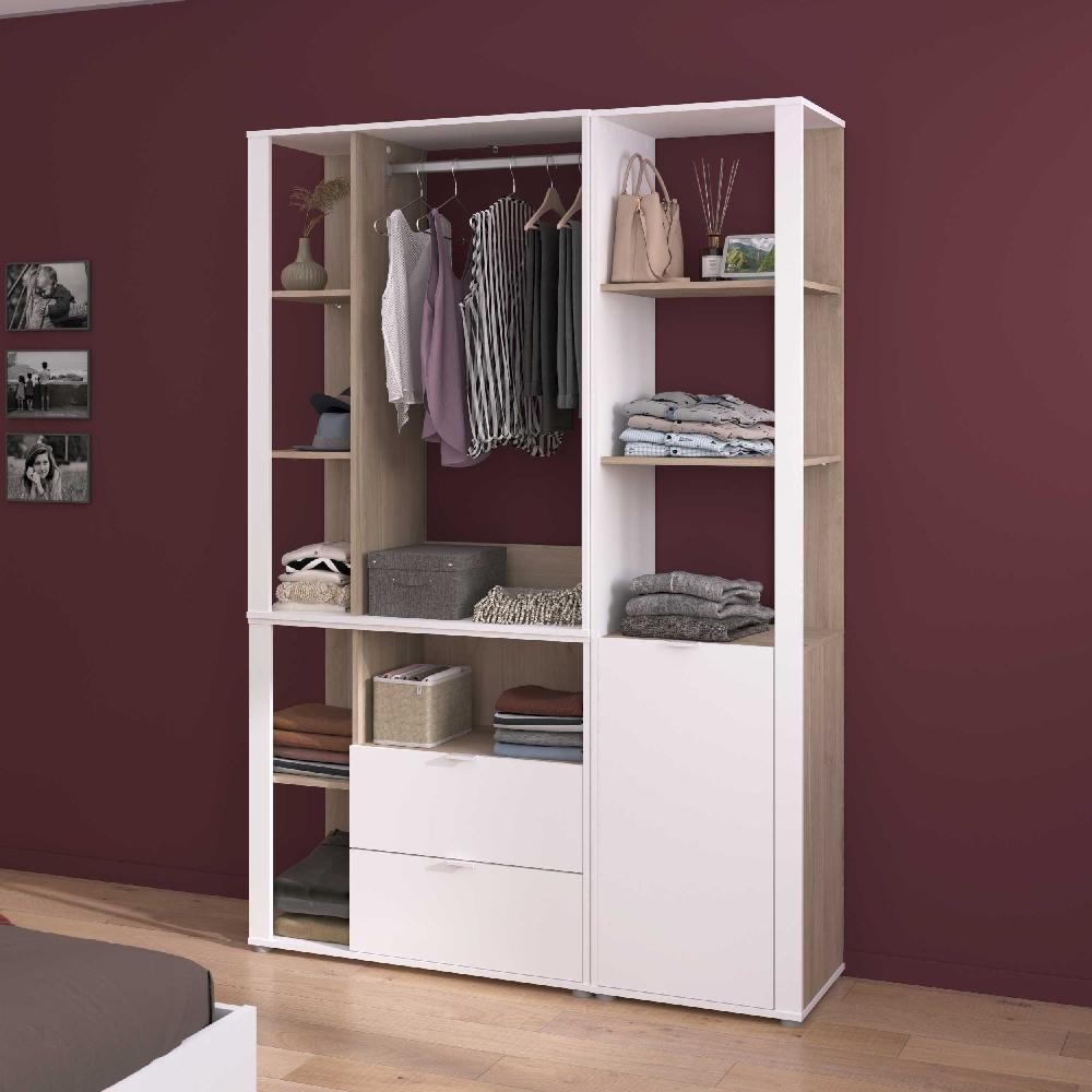 Emob Commode Hardy - 91x40x83cm - 2 Lades - Wit/eik