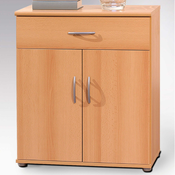 emob Commode Viviane 60cm met 2 deuren & 1 lade - beuk