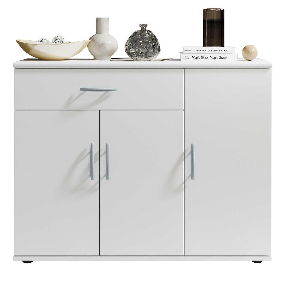 Emob Commode Viviane 90cm Met 3 Deuren & 1 Lade - Wit