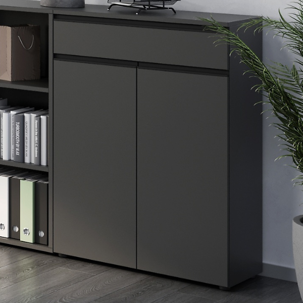 emob Dossierkast Bogdan - 2 deuren & 1 lade - antraciet
