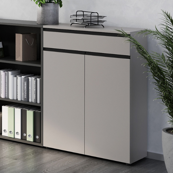 emob Dossierkast Bogdan - 2 deuren & 1 lade - beige