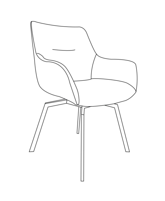 Emob Draaistoel Modesta Ribfluweel - Beige