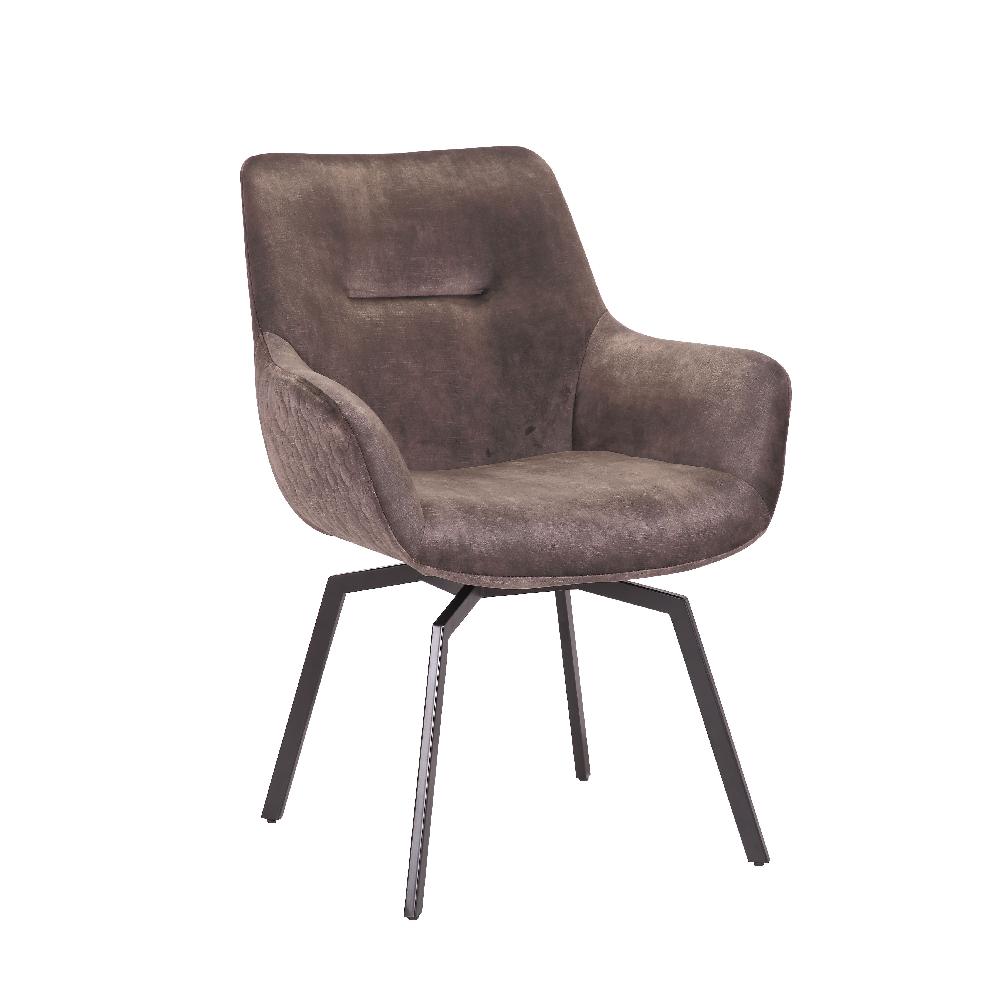 emob Draaistoel Modesta ribfluweel - taupe