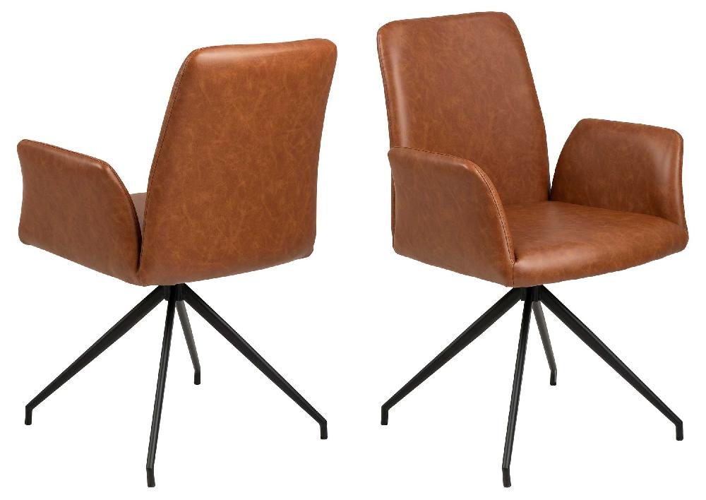 emob Draaistoel Robert - cognac/zwart