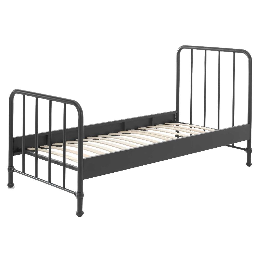 Emob Eenpersoonsbed Bronxx Metaal 90x200 - Mat Zwart