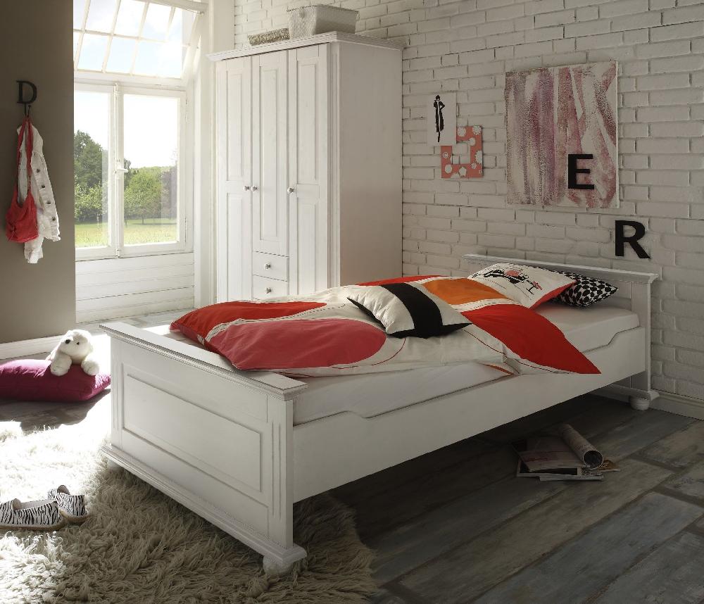 Emob Eenpersoonsbed Laurel 90x200 - Wit