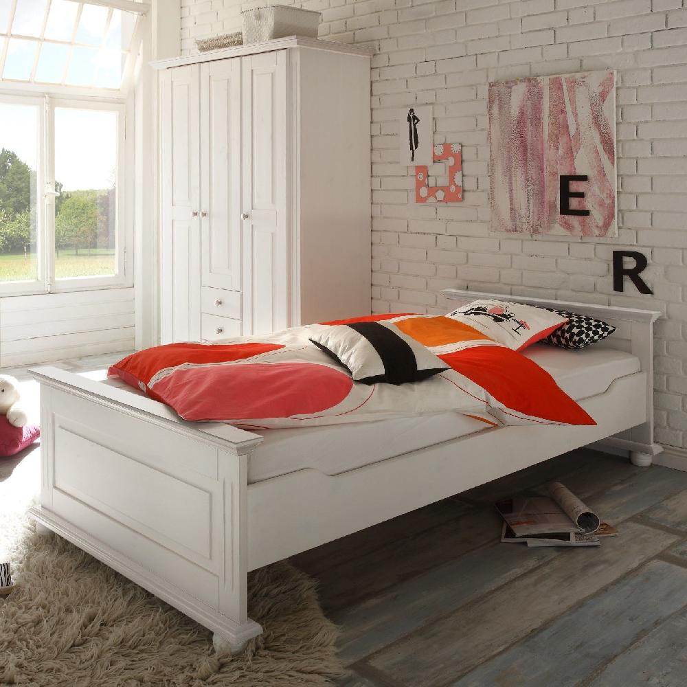 emob Eenpersoonsbed Laurel 90x200 - wit