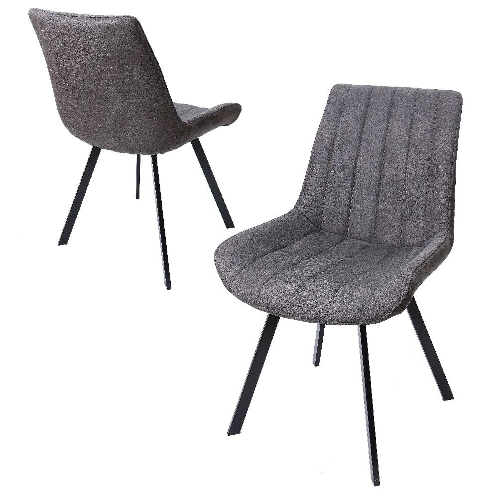 Emob Eetkamerstoel Phebe Met Stiksels - Grijs