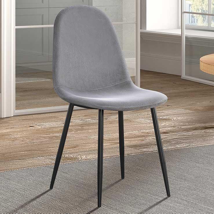 emob Eetkamerstoel Valeska fluweel - grijs