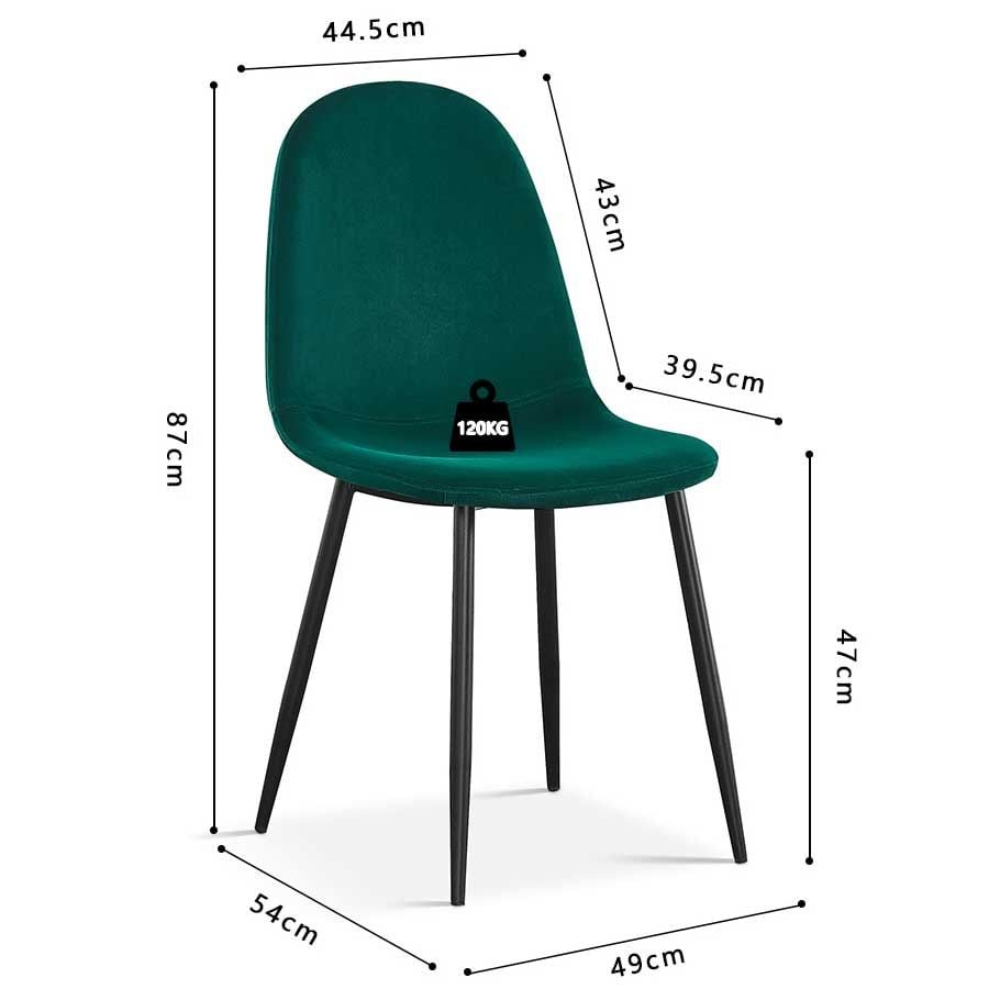 Emob Eetkamerstoel Valeska Fluweel - Groen