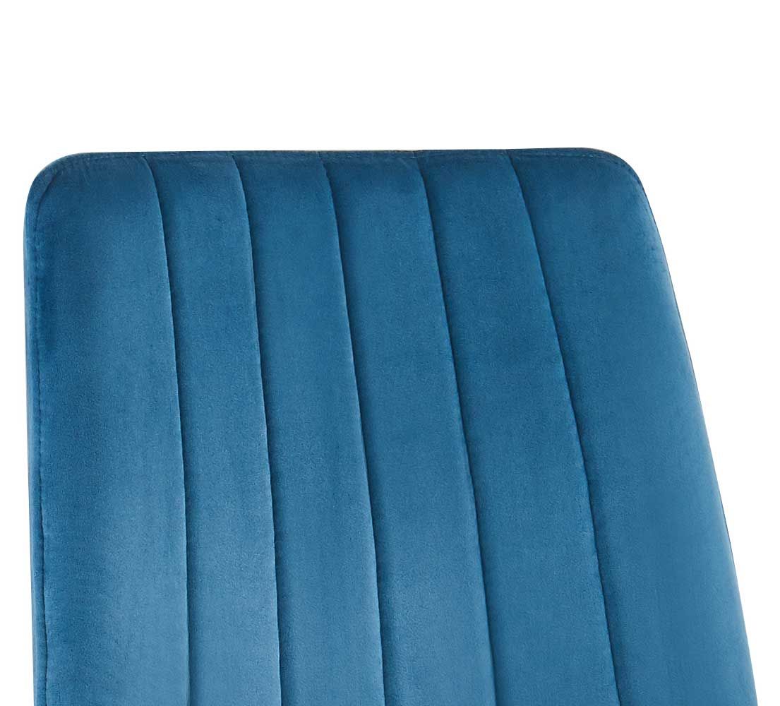 Emob Eetkamerstoel Willie Velours - Blauw/zwart