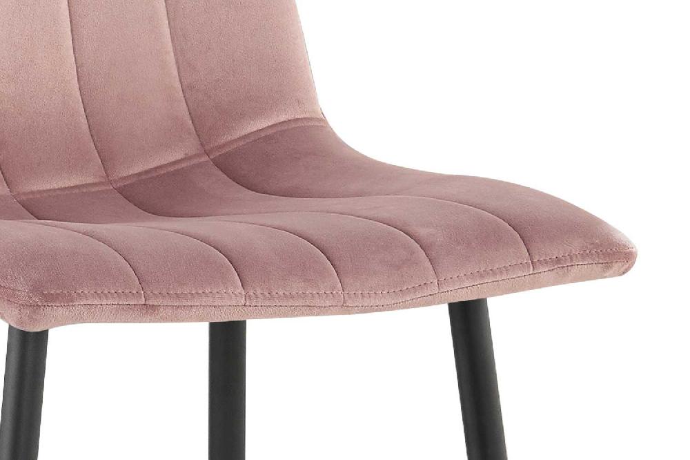 Emob Eetkamerstoel Willie Velours - Roze/zwart
