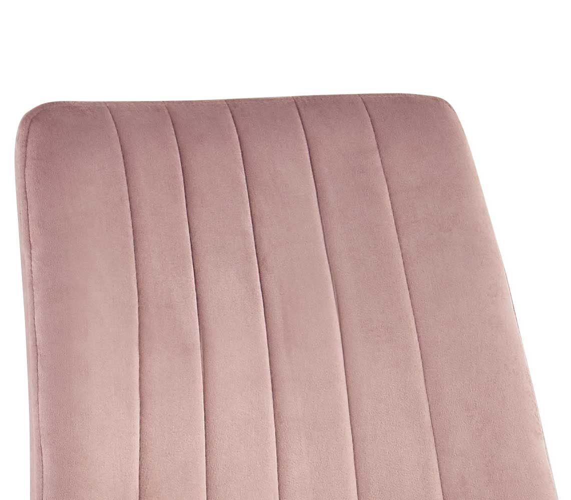 Emob Eetkamerstoel Willie Velours - Roze/zwart