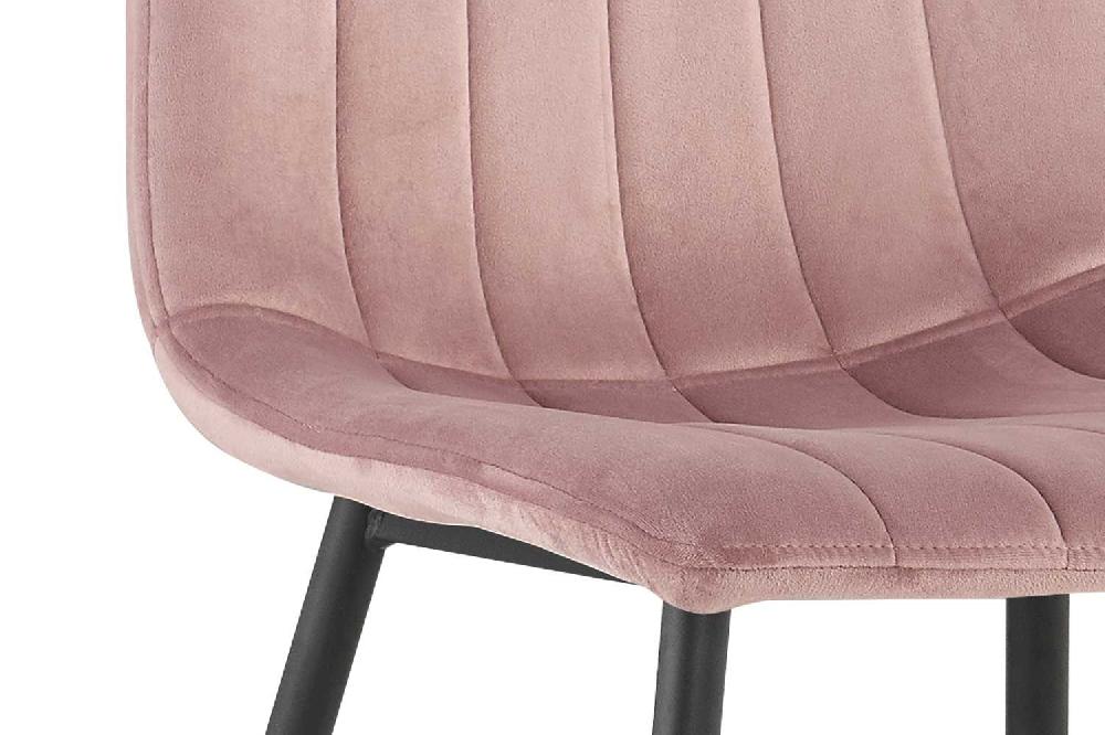 Emob Eetkamerstoel Willie Velours - Roze/zwart