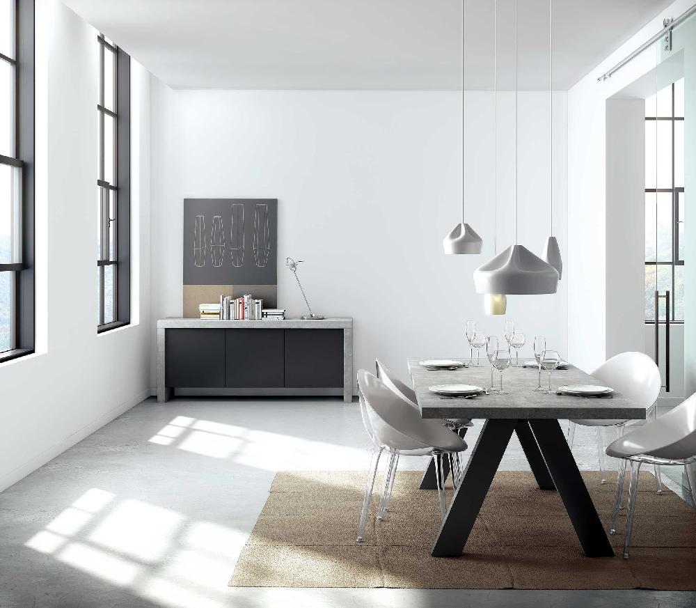 emob Eettafel Alex 200x100cm - Betonlook