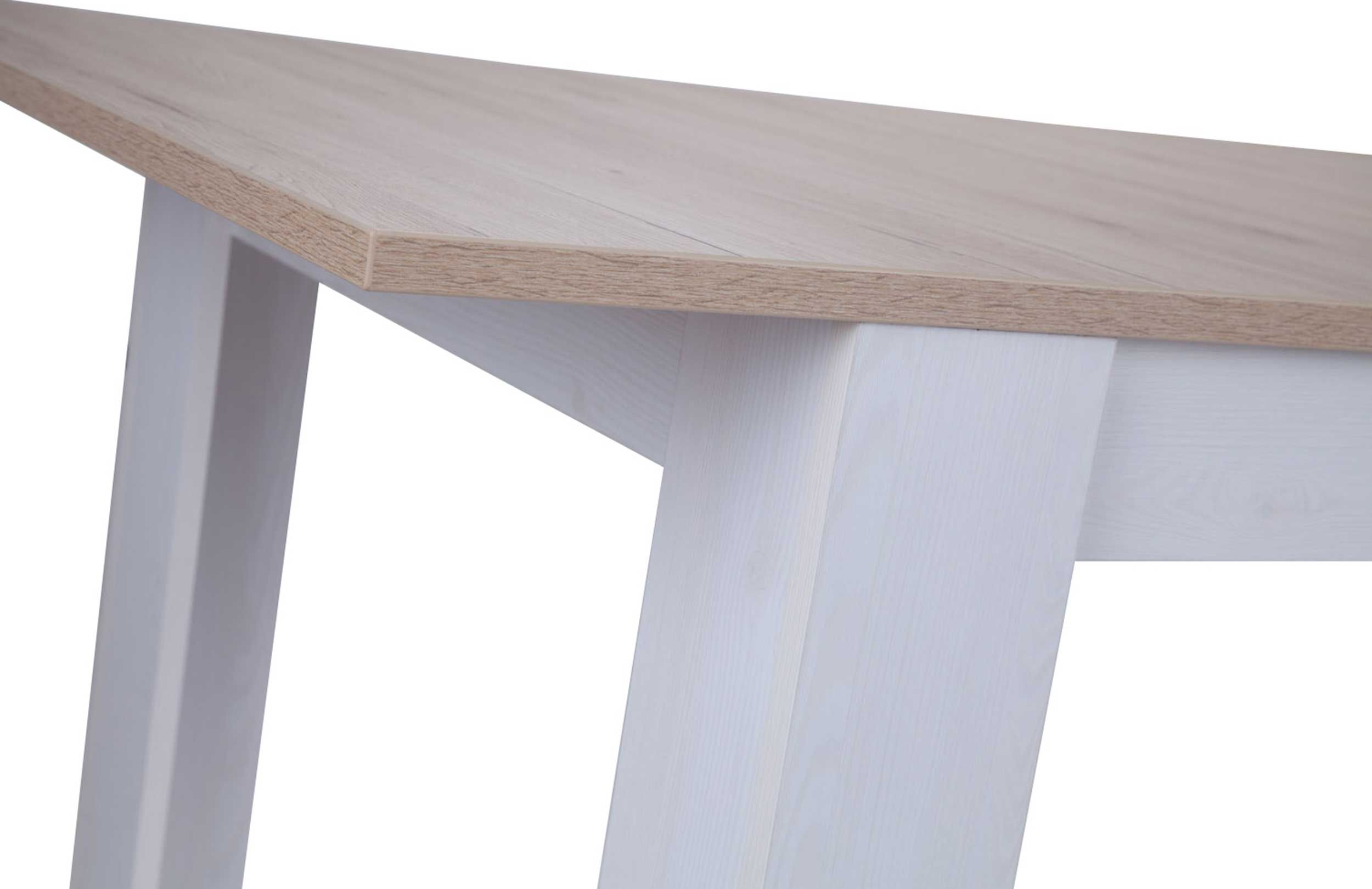 Emob Eettafel Armando 160-200 X 90 - Eik/wit