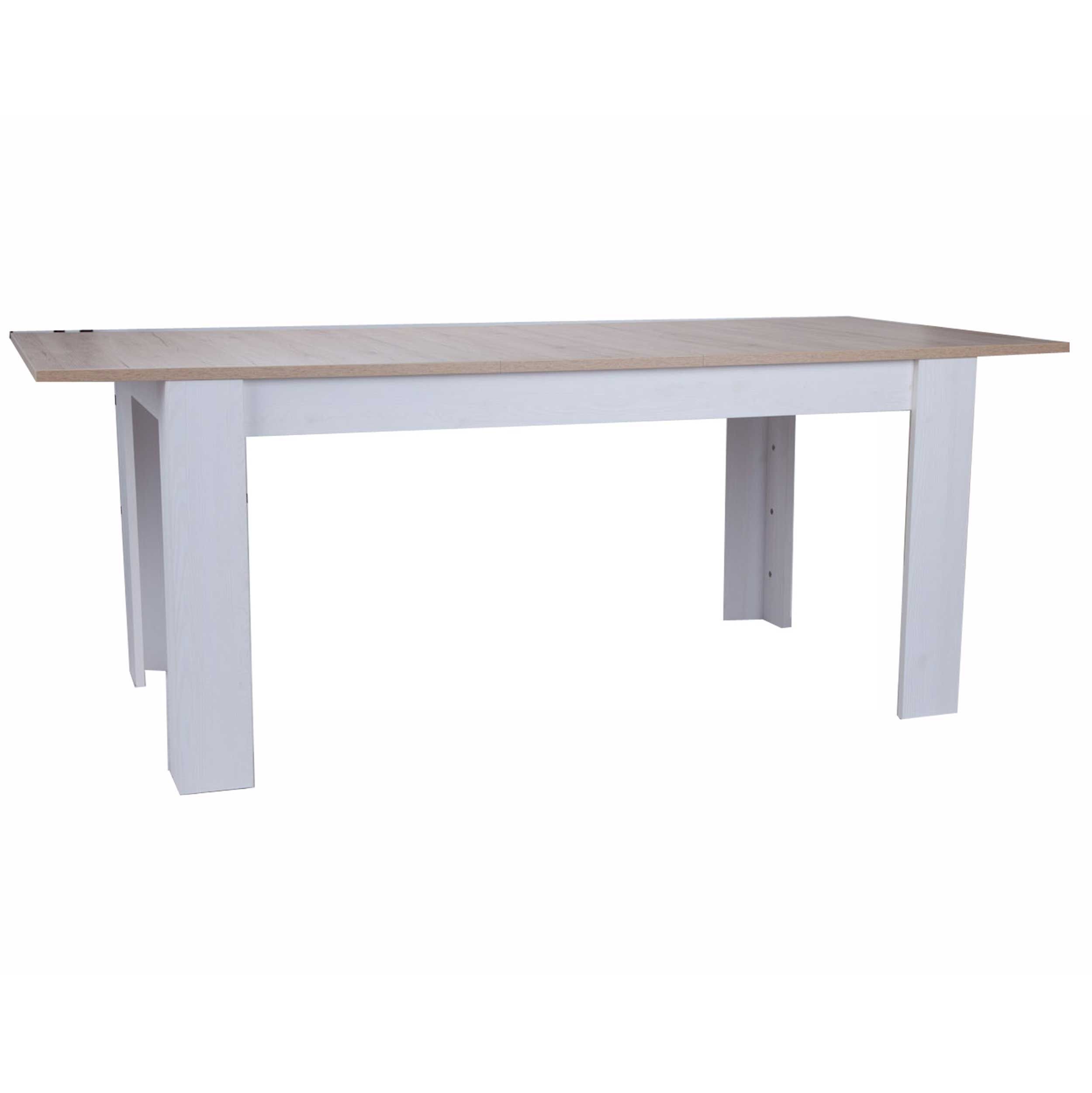 Emob Eettafel Armando 160-200 X 90 - Eik/wit