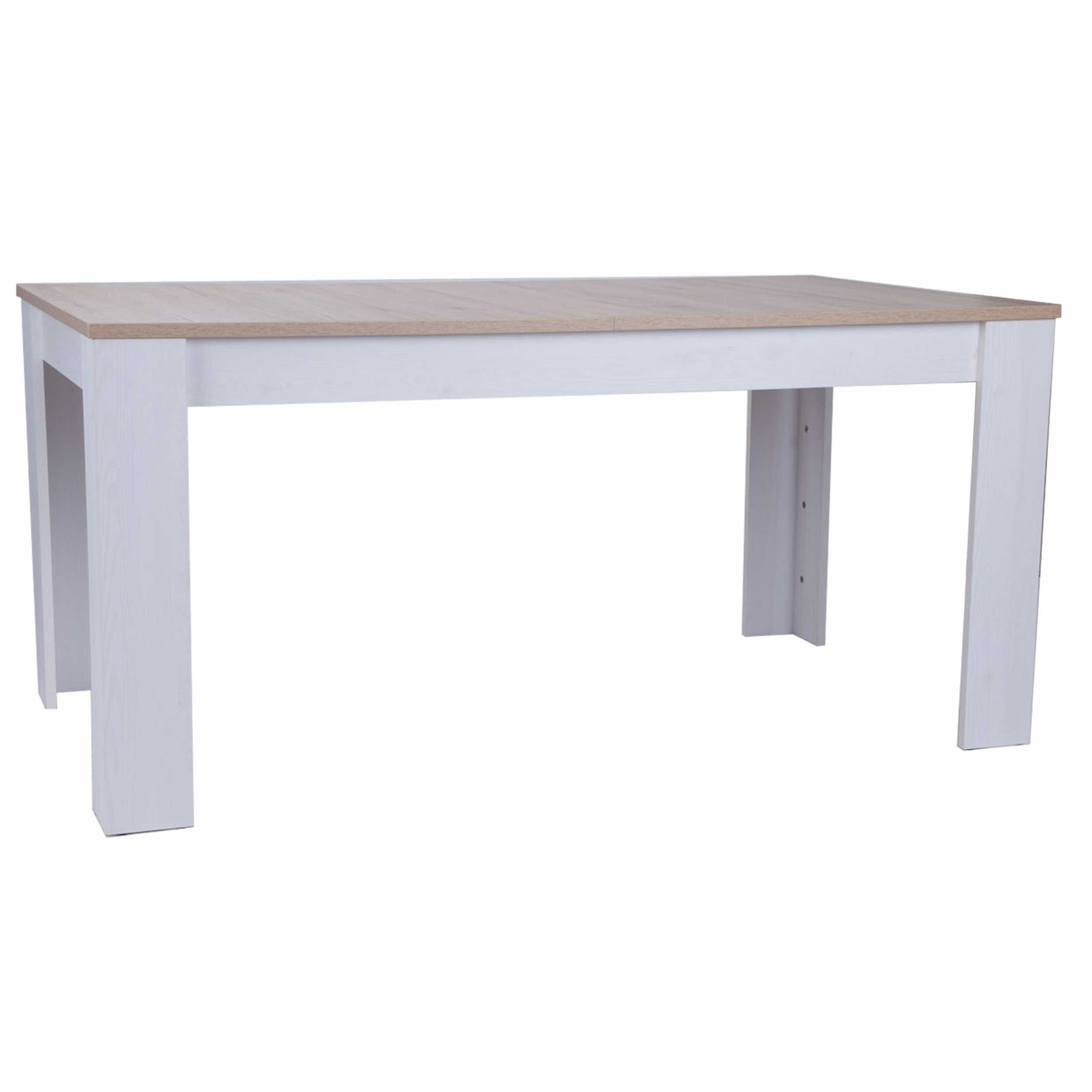 emob Eettafel Armando 160-200 x 90 - eik/wit