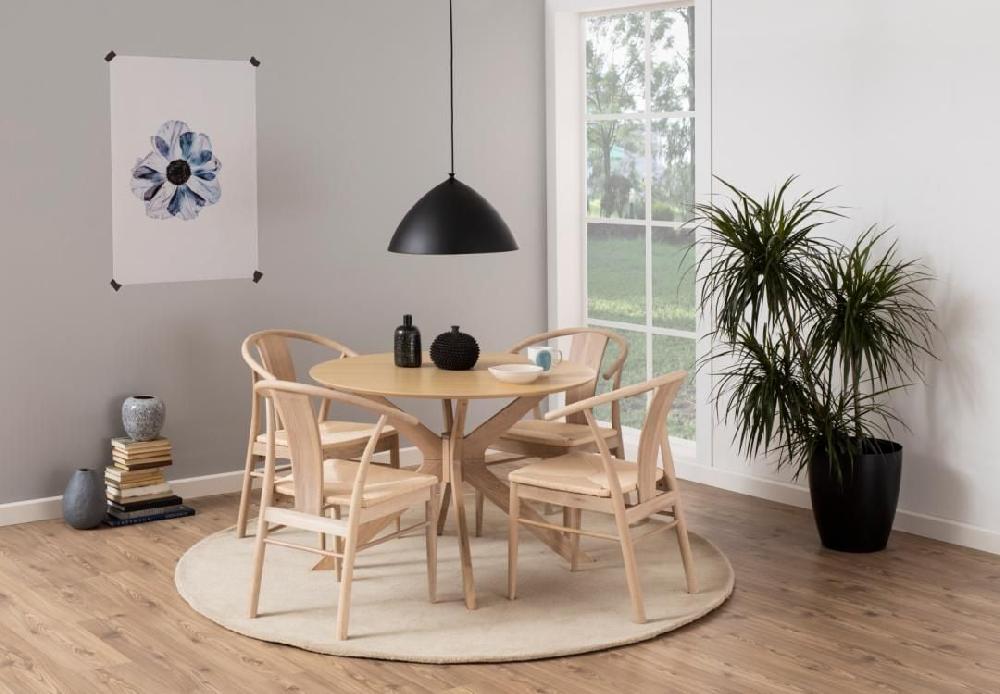 Emob Eettafel Ducci ø105cm - Witte Eik